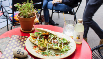 A plate of food on top of a table.